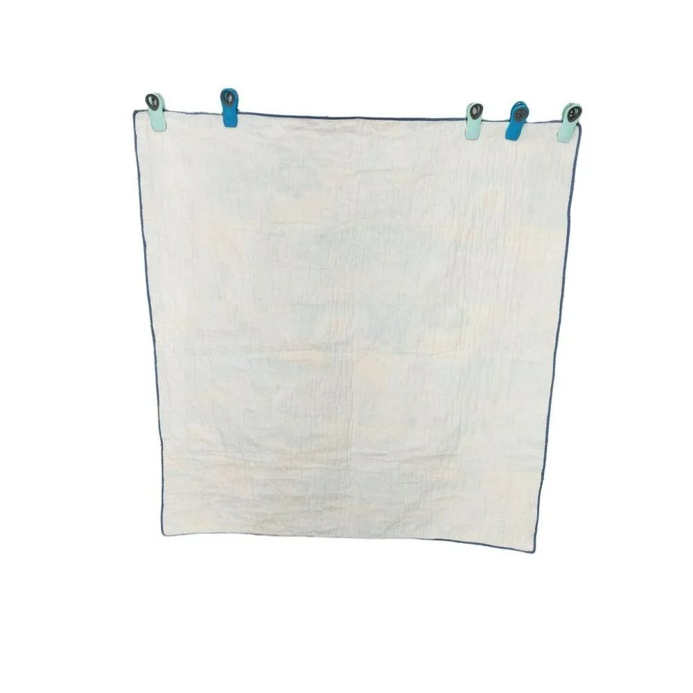 South Western Mexican Lap Baby‎ Blanket Blue Southwestern Quilt Vintage Boho